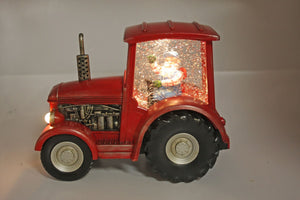 XMAS LED LIGHT UP TRACTOR RED 22x16x13cm