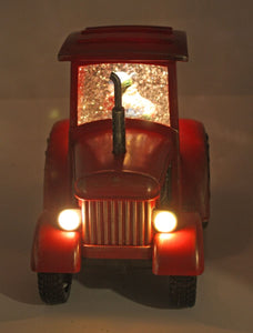 XMAS LED LIGHT UP TRACTOR RED 22x16x13cm
