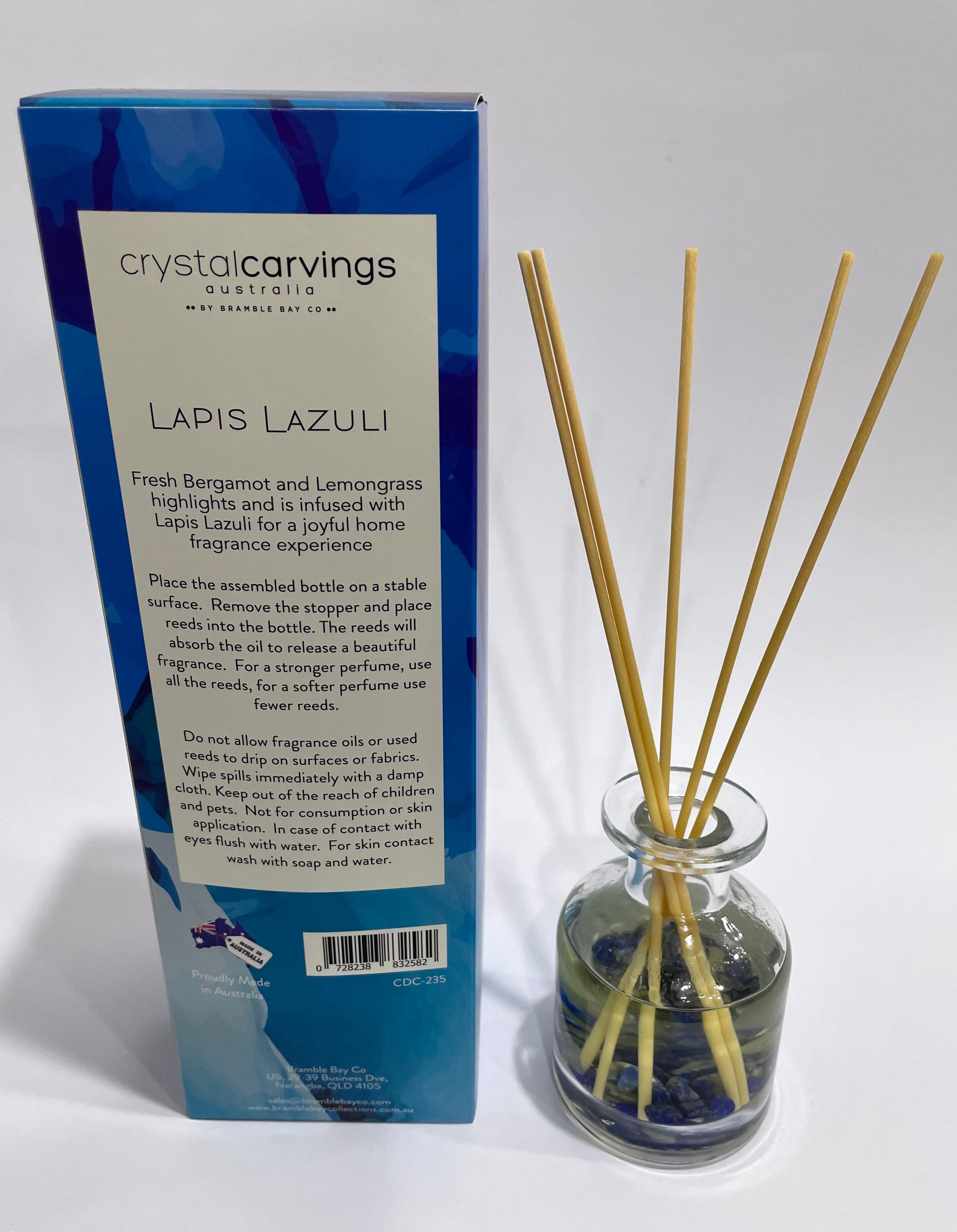 LAPIS LAZULI CRYSTAL INFUSED DIFFUSER Lemongrass & Fresh Bergamot