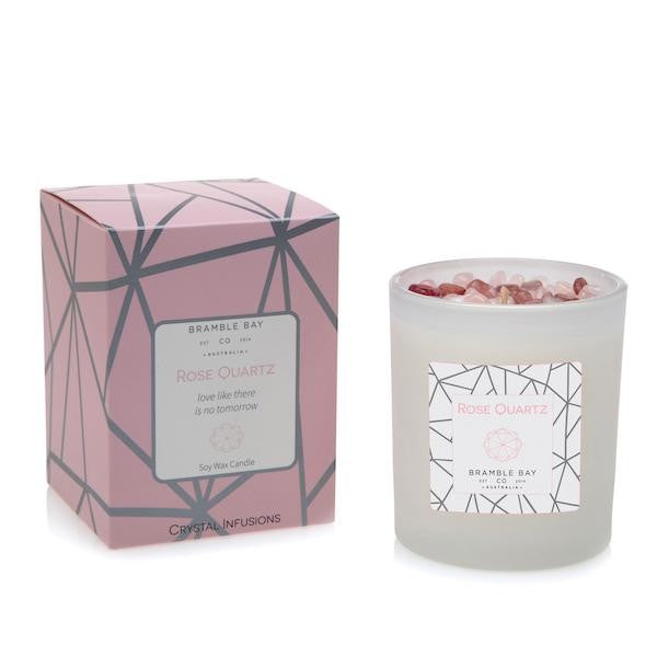 ROSE QUARTZ Crystal Infusions Candle 300g Rose & Garden Blossoms