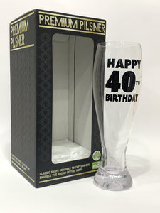 PILSNER GLASS HAPPY BDAY 40
