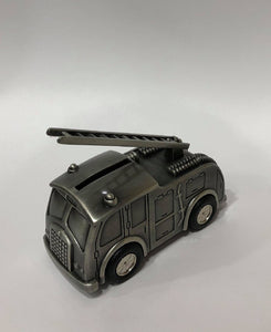 MONEY BANK FIRE ENGINE PEWTER