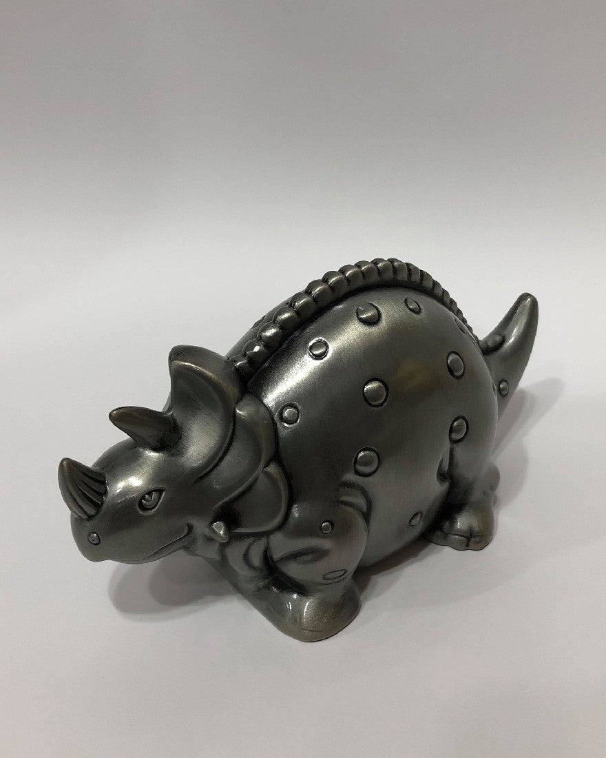 TRICERATOPS MONEYBANK PEWTER