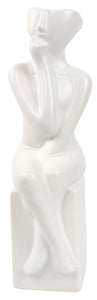 EMERSON SITTING LADY VASE WHITE 32cm Ceramic