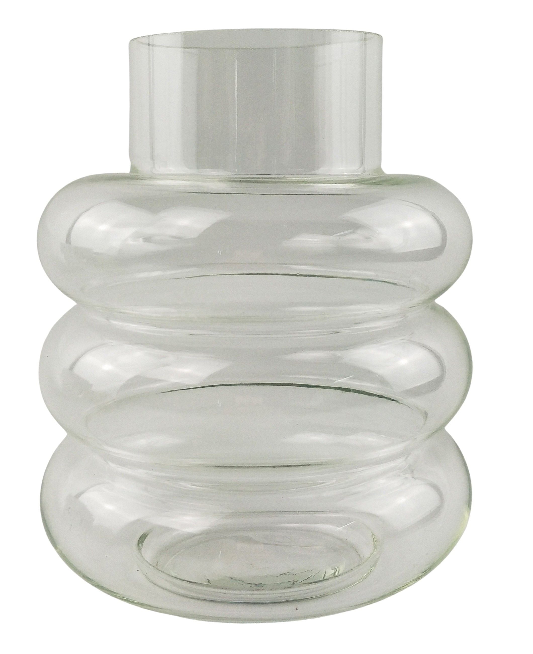 TOMMY RING GLASS VASE CLEAR 22CM