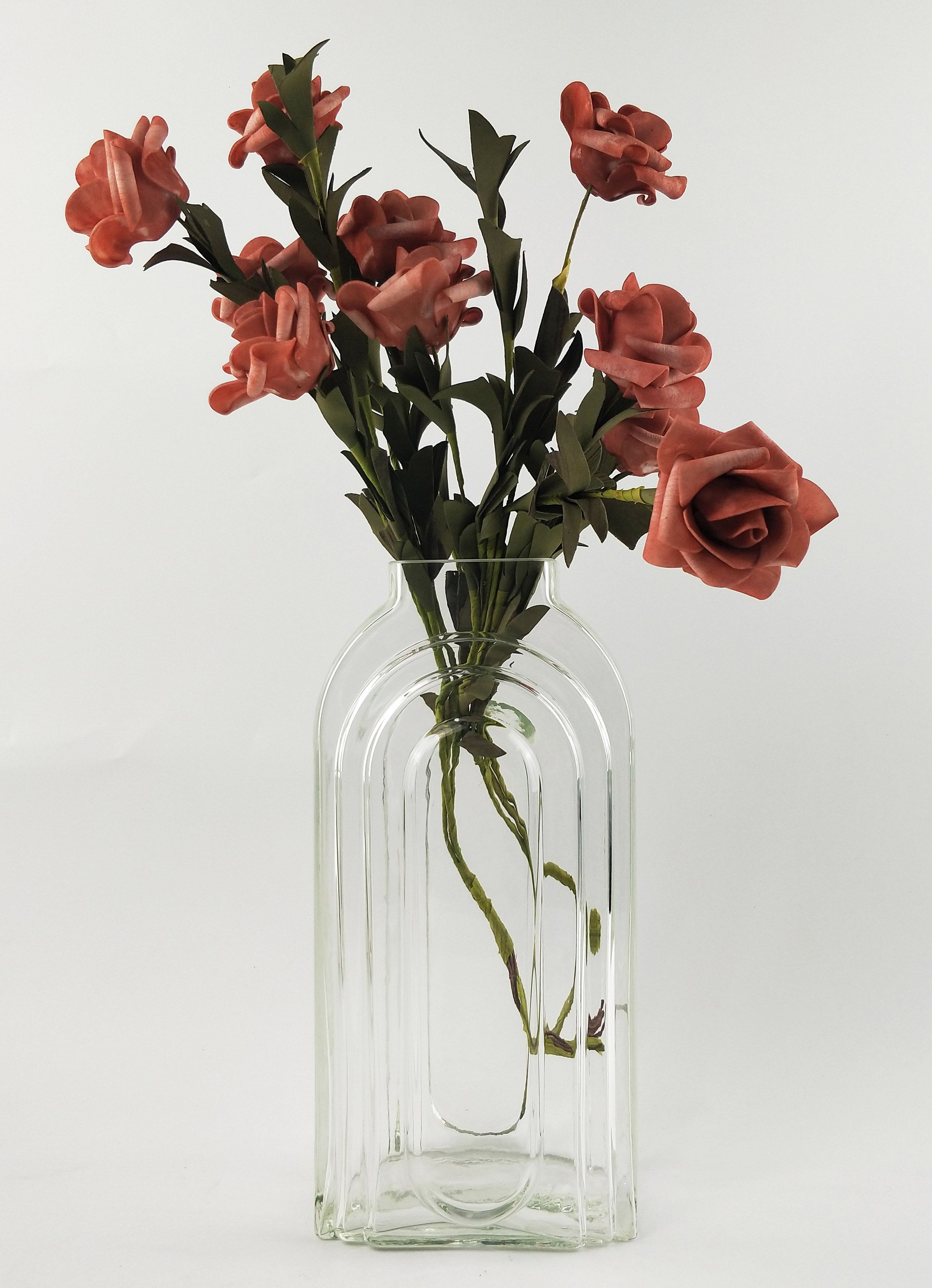 TOMMY TALL GLASS VASE CLEAR 27cm