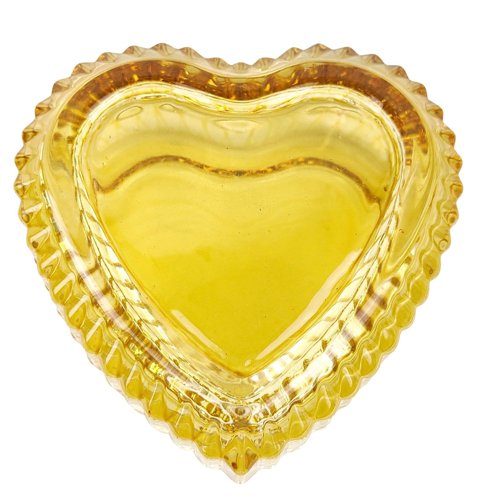 TOMMY HEART GLASS CANISTER AMBER 9CM