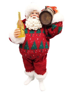 STANDING SANTA CLAUSE with BARREL 30CM